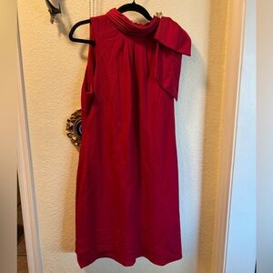 Eliza J Red Sleeveless Dress with Shoulder Bow